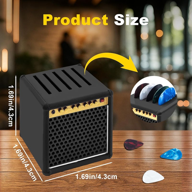 KCMOSGI Guitar Picks Holder Box, Amp Pick Holder with 5 Guitar Picks, Guitar Pick Box for Guitar, Bass, Ukulele - Image 2